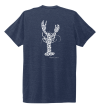 Load image into Gallery viewer, Alexandra Catherine, Fleur White Lobster, Unisex Crew Neck T-shirt in Deep Sea Blue