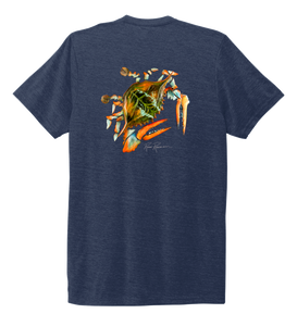 Ronnie Reasonover, The Crab, Crew Neck T-Shirt in Deep Sea Blue