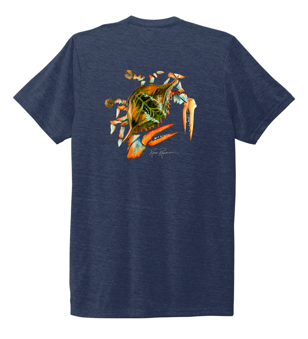 Ronnie Reasonover, The Crab, Crew Neck T-Shirt in Deep Sea Blue