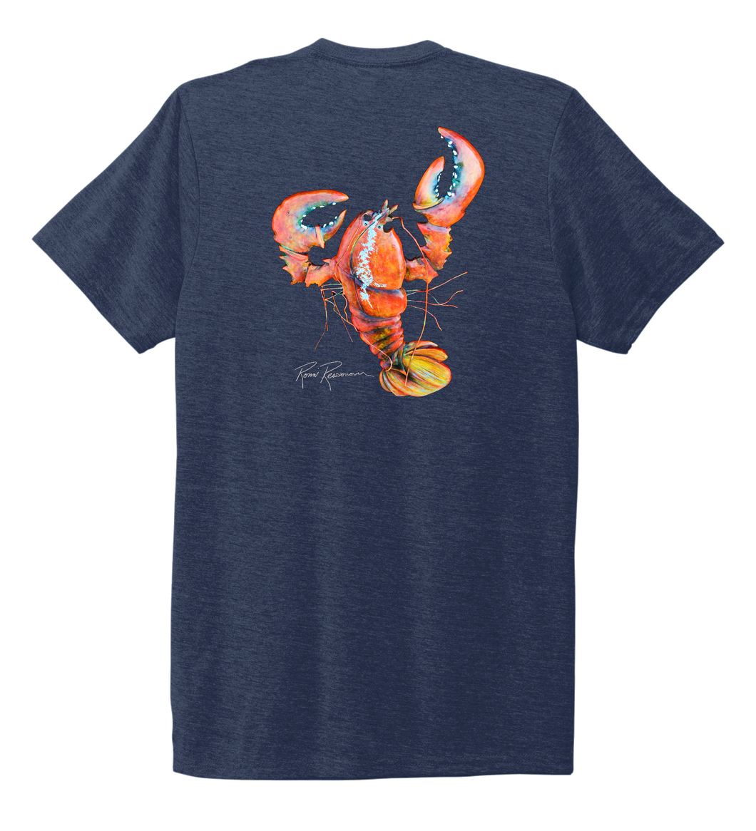 Ronnie Reasonover, The Lobster, Crew Neck T-Shirt in Deep Sea Blue