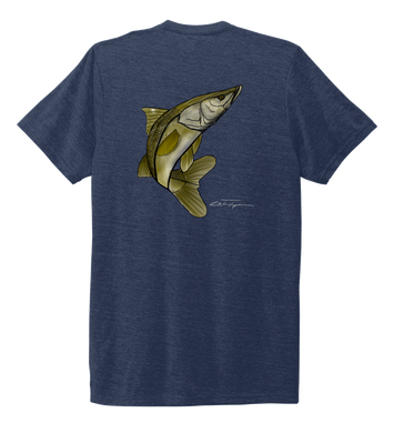Colin Thompson, Snook, Crew Neck T-Shirt in Deep Sea Blue