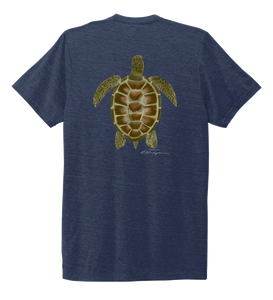 Colin Thompson, Turtle, Crew Neck T-Shirt in Deep Sea Blue