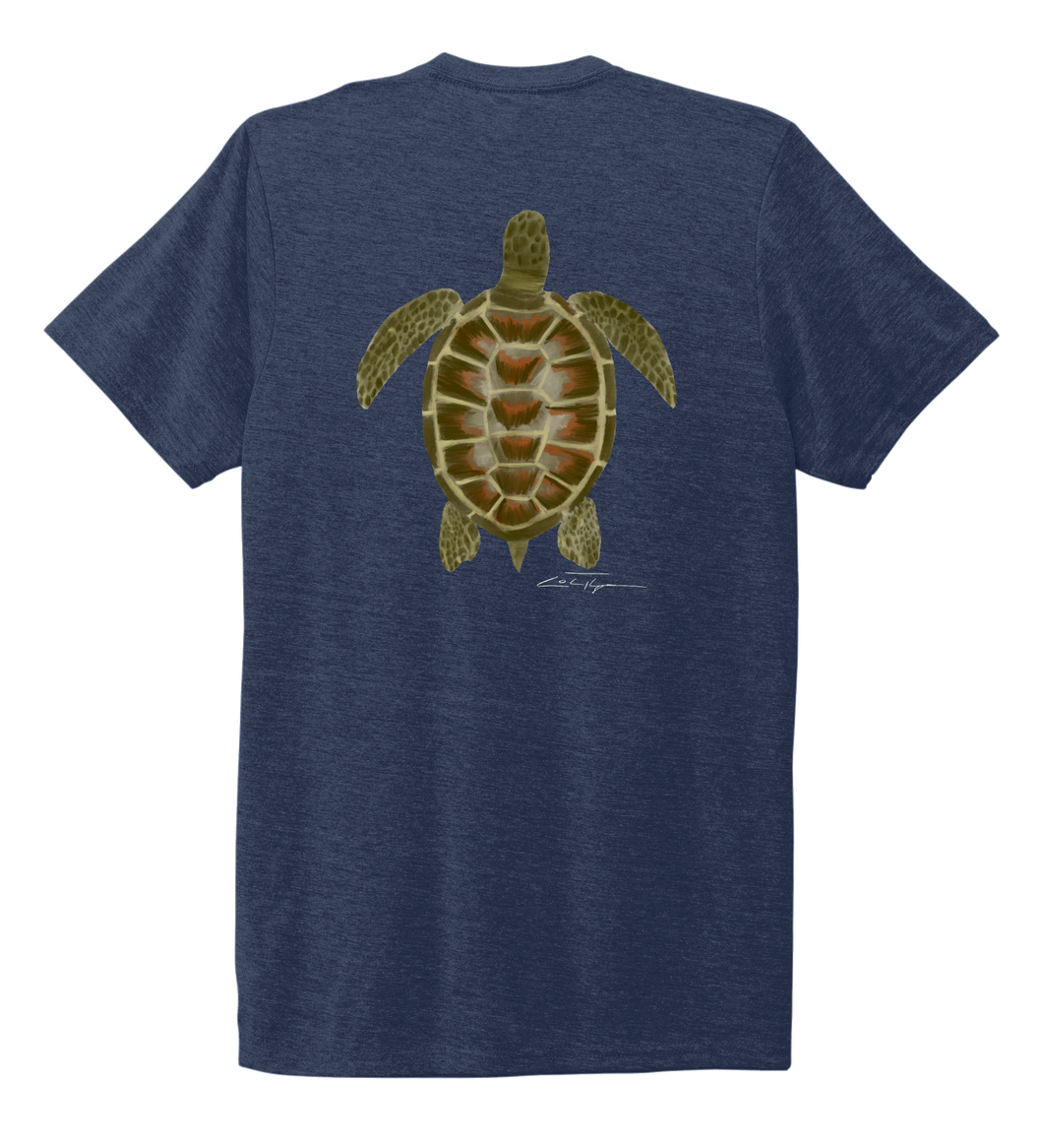 Colin Thompson, Turtle, Crew Neck T-Shirt in Deep Sea Blue