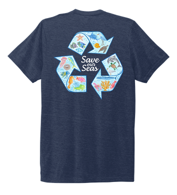 Lauren Gilliam, Recycle, Unisex Crew Neck T-shirt in Deep Sea Blue