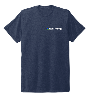 StepChange Unisex Crew Neck T-shirt in Deep Sea Blue