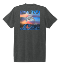 Load image into Gallery viewer, Lauren Gilliam, Dolphin, Unisex Crew Neck T-shirt in Slate Black