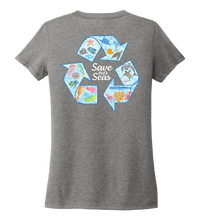 Load image into Gallery viewer, Lauren Gilliam, Recycle, Women&#39;s V-neck T-shirt in Oyster Grey
