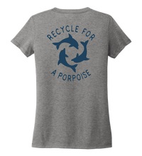 Load image into Gallery viewer, StepChange, Porpoise, Women&#39;s V-neck T-shirt in Oyster Grey