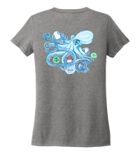 Load image into Gallery viewer, Lauren Gilliam, Octopus, Women&#39;s V-neck T-shirt in Oyster Grey