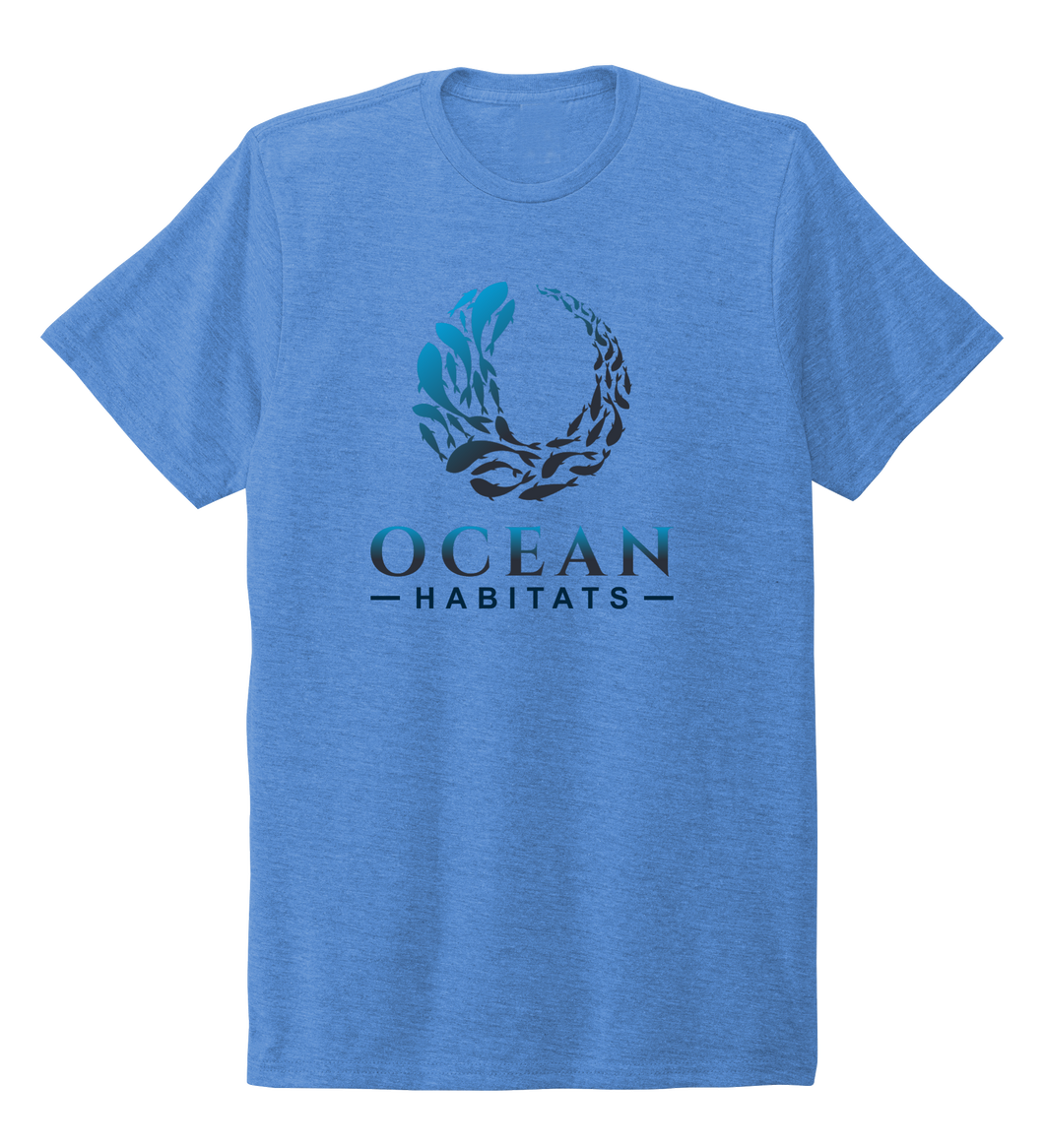 Ocean Habitats - Unisex Crew Neck T-shirt in Sky Blue