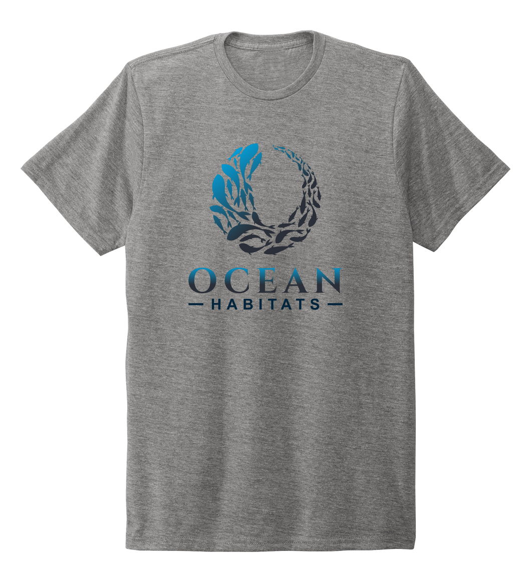 Ocean Habitats - Unisex Crew Neck T-shirt in Oyster Grey