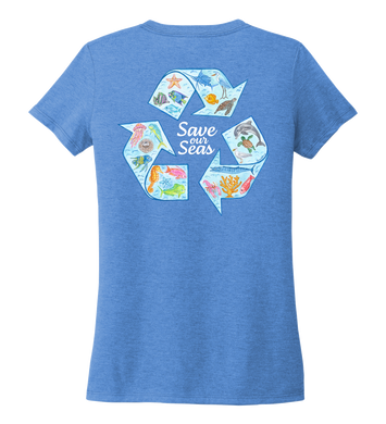 Lauren Gilliam, Recycle, Women's V-neck T-shirt in Sky Blue