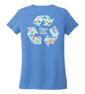 Lauren Gilliam, Recycle, Women's V-neck T-shirt in Sky Blue