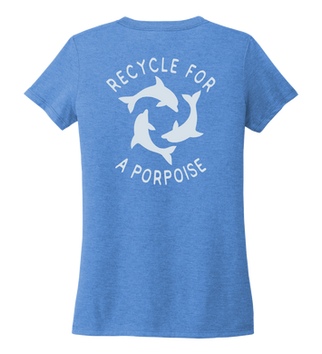 StepChange, Porpoise, Women's V-neck T-shirt in Sky Blue