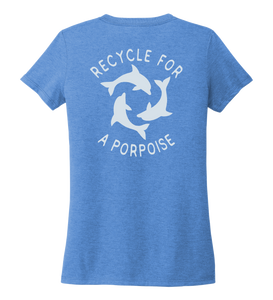 StepChange, Porpoise, Women's V-neck T-shirt in Sky Blue