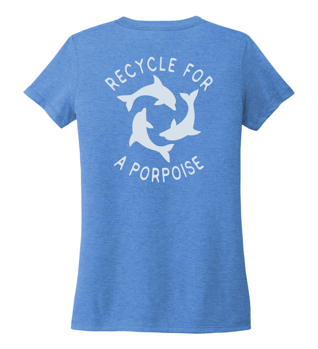 StepChange, Porpoise, Women's V-neck T-shirt in Sky Blue