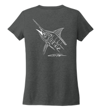 Load image into Gallery viewer, Colin Thompson, Marlin, Women&#39;s V-neck T-shirt in Slate Black
