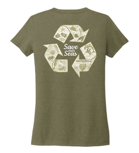 Lauren Gilliam, Recycle, Women's V-neck T-shirt in Earthy Green
