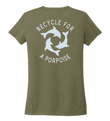 StepChange, Porpoise, Women's V-neck T-shirt in Earthy Green