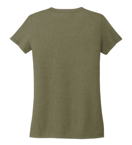 Women's V-neck T-shirt in Earthy Green