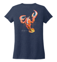 Load image into Gallery viewer, Ronnie Reasonover, The Lobster, Women&#39;s V-neck T-shirt in Deep Sea Blue