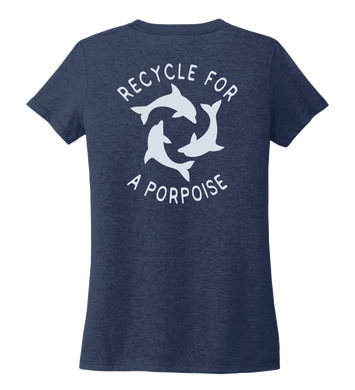 StepChange, Porpoise, Women's V-neck T-shirt in Deep Sea Blue