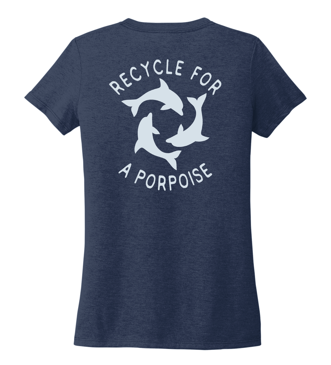 StepChange, Porpoise, Women's V-neck T-shirt in Deep Sea Blue