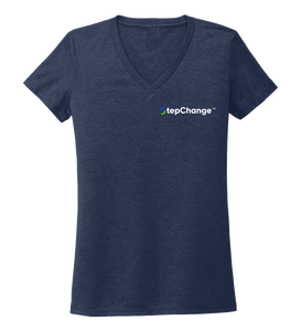 StepChange Women's V-neck T-shirt in Deep Sea Blue