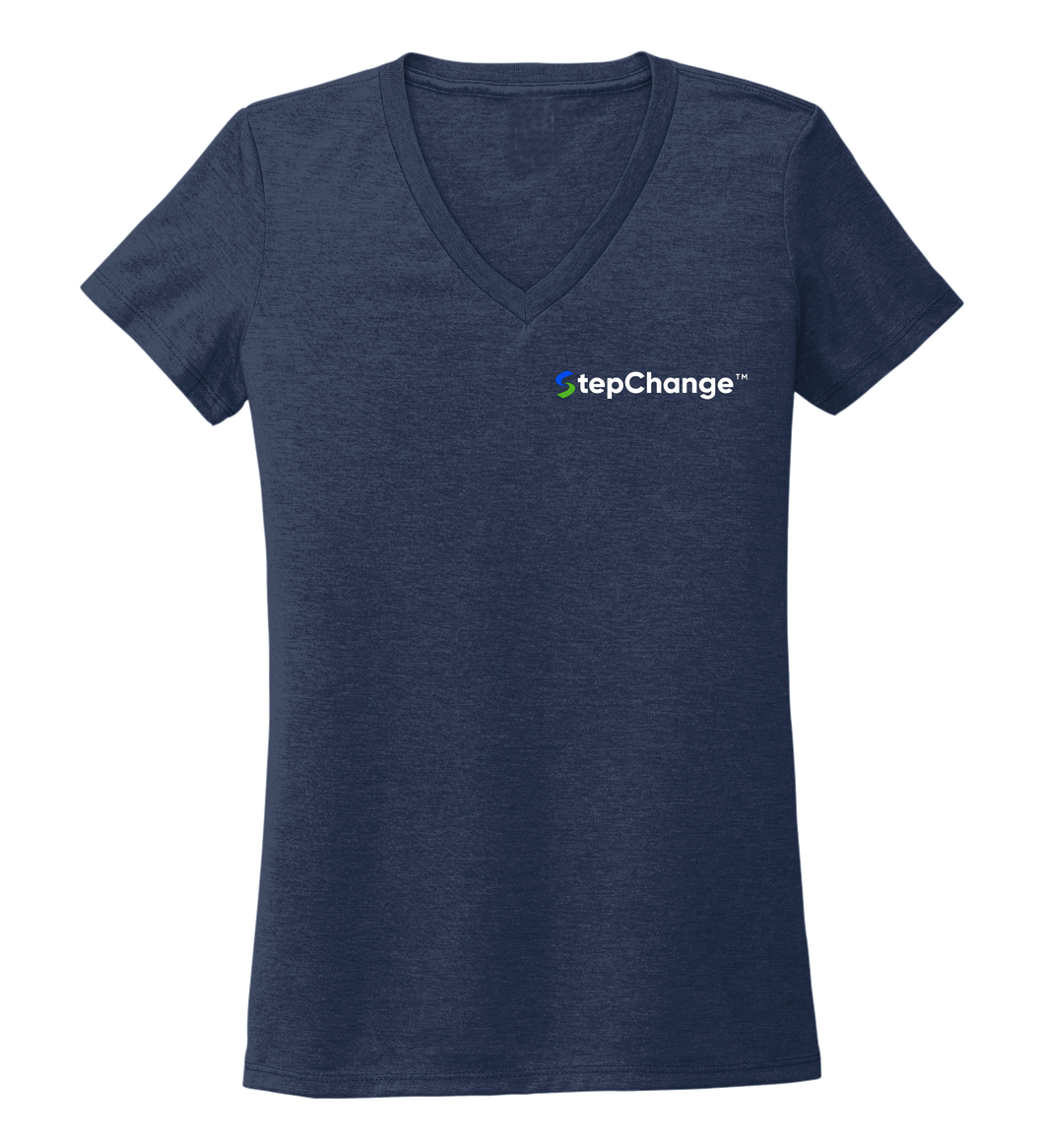 StepChange Women's V-neck T-shirt in Deep Sea Blue