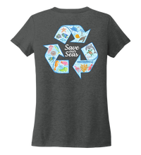 Load image into Gallery viewer, Lauren Gilliam, Recycle, Women&#39;s V-neck T-shirt in Slate Black