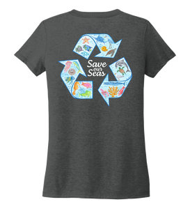 Lauren Gilliam, Recycle, Women's V-neck T-shirt in Slate Black