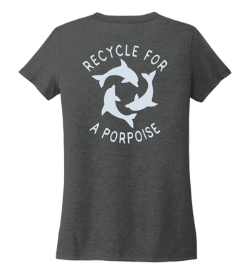 StepChange, Porpoise, Women's V-neck T-shirt in Slate Black