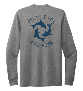 StepChange, Porpoise, Unisex Crew Neck Long Sleeve T-shirt in Oyster Grey