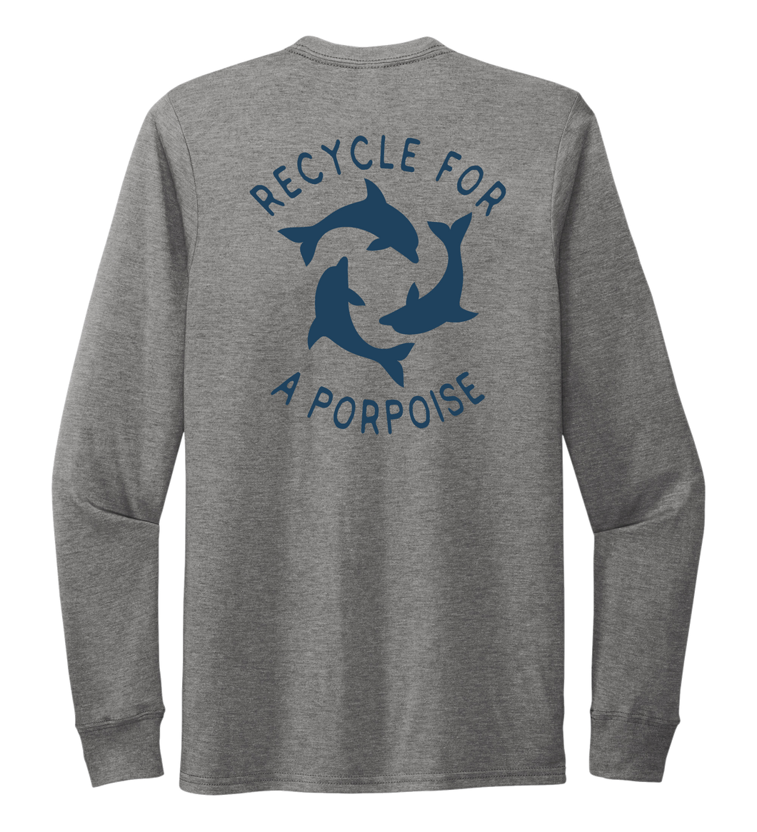 StepChange, Porpoise, Unisex Crew Neck Long Sleeve T-shirt in Oyster Grey