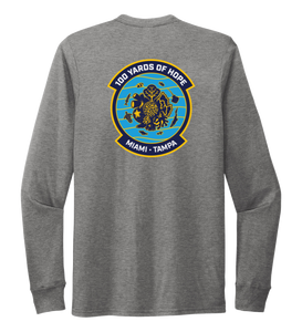 FORCE BLUE 100 YARDS OF HOPE Unisex Crew Neck Long Sleeve T-shirt in Oyster Grey