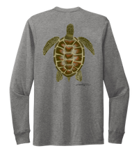 Load image into Gallery viewer, Colin Thompson, Turtle, Crew Neck Long Sleeve T-Shirt in Oyster Grey