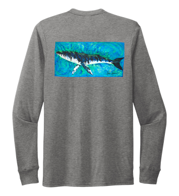 Ronnie Reasonover, The Whale, Crew Neck Long Sleeve T-Shirt in Oyster Grey