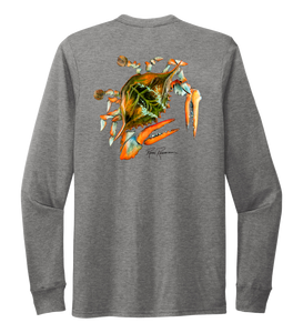 Ronnie Reasonover, The Crab, Crew Neck Long Sleeve T-Shirt in Oyster Grey