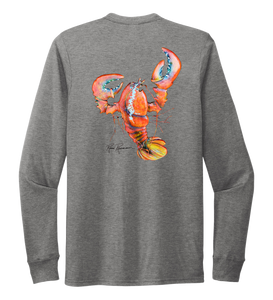 Ronnie Reasonover, The Lobster, Crew Neck Long Sleeve T-Shirt in Oyster Grey
