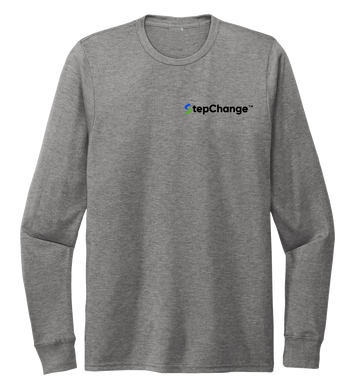 StepChange Unisex Crew Neck Long Sleeve T-shirt in Oyster Grey