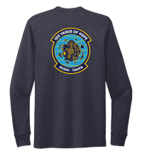 Load image into Gallery viewer, FORCE BLUE 100 YARDS OF HOPE Unisex Crew Neck Long Sleeve T-shirt in Deep Sea Blue