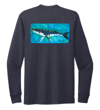 Load image into Gallery viewer, Ronnie Reasonover, The Whale, Crew Neck Long Sleeve T-Shirt in Deep Sea Blue