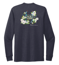 Load image into Gallery viewer, Alexandra Catherine, Blue Crab, Unisex Crew Neck Long Sleeve T-shirt in Deep Sea Blue