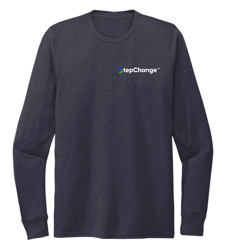 Crew Neck Long Sleeve T-shirt in Deep Sea Blue