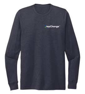 StepChange, Porpoise, Unisex Crew Neck Long Sleeve T-shirt in Deep Sea Blue