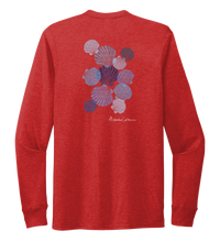 Load image into Gallery viewer, Alexandra Catherine, Tossed Seashells, Unisex Crew Neck Long Sleeve T-shirt in Bravo Red