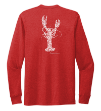 Load image into Gallery viewer, Alexandra Catherine, Fleur White Lobster, Unisex Crew Neck Long Sleeve T-shirt in Bravo Red