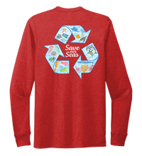 Load image into Gallery viewer, Lauren Gilliam, Recycle, Unisex Crew Neck Long Sleeve T-shirt in Bravo Red