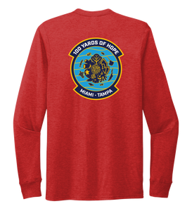 FORCE BLUE 100 YARDS OF HOPE Unisex Crew Neck Long Sleeve T-shirt in Bravo Red