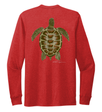 Load image into Gallery viewer, Colin Thompson, Turtle, Crew Neck Long Sleeve T-Shirt in Bravo Red